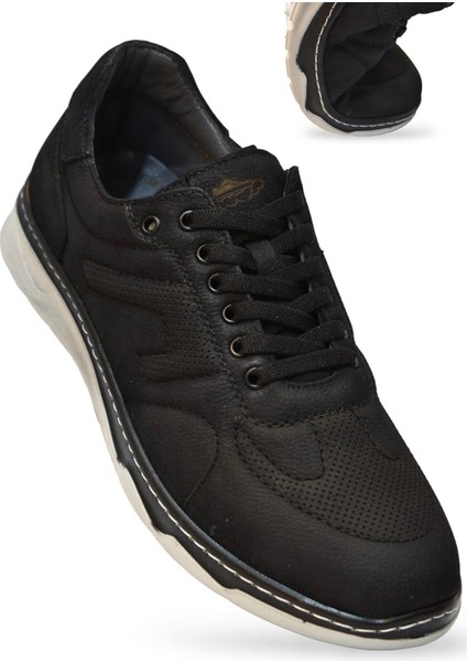 5319 Tam Ortopedik Taban Deri Erkek Ayakkabı Hafif Poli Taban Nubuk