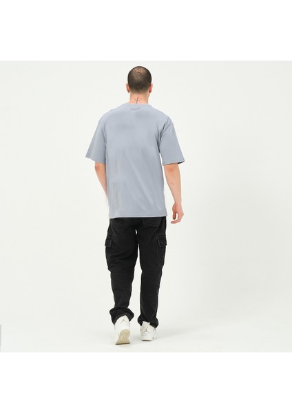 Owut Erkek Flok Baskı Detaylı Oversize T-Shirt