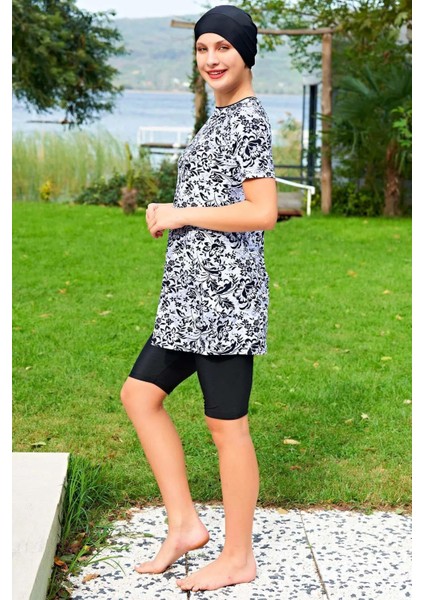 Kadın Büyük Beden Kısa Kol Siyah Tesettür Mayo C5T3N4O2 fiyatları