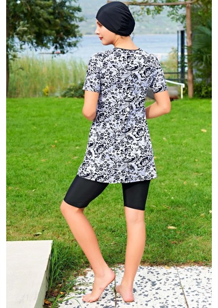 Kadın Büyük Beden Kısa Kol Siyah Tesettür Mayo C5T3N4O2 modelleri