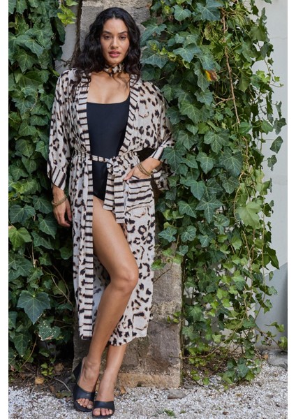 Kadın Uzun Leopar Kimono C8T6N0O12 fiyatları