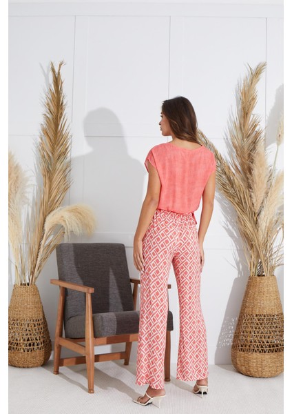 Kadın Kısa Kol Nar Çiçeği Pijama Takım C9T1N5O51 fırsatları