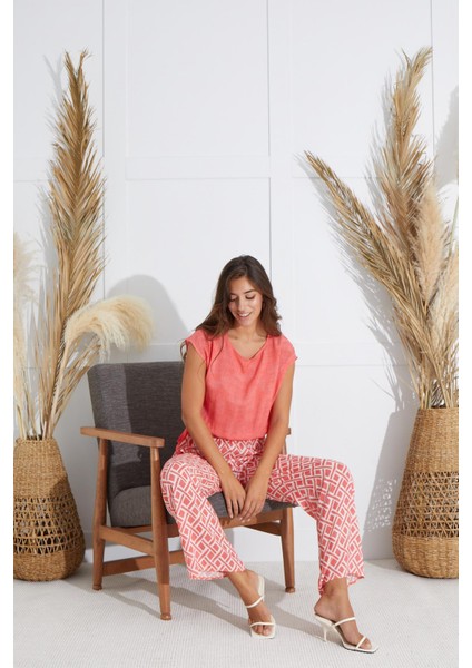 Kadın Kısa Kol Nar Çiçeği Pijama Takım C9T1N5O51 indirimleri