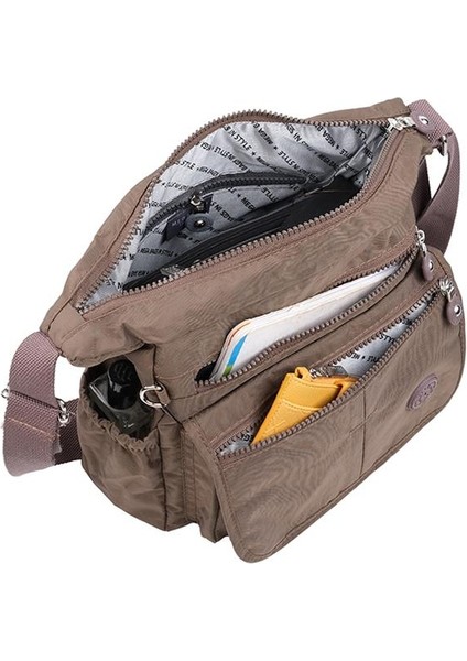 Klinkır Kumaş Bayan Çapraz Omuz Çantası Vizon fırsatları