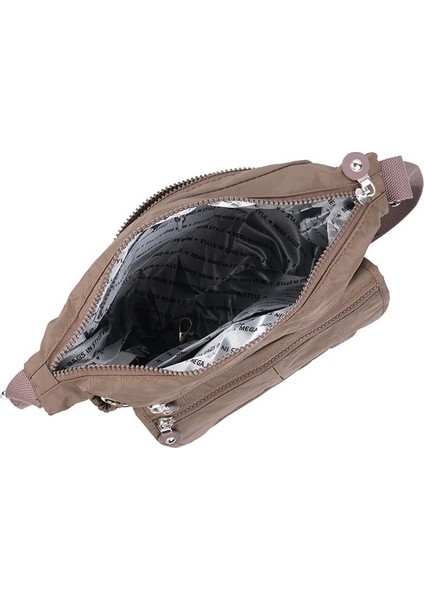 Klinkır Kumaş Bayan Çapraz Omuz Çantası Vizon indirimleri