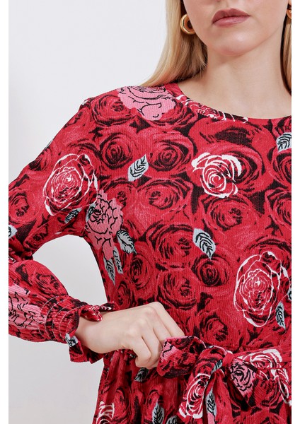 1525 Örme Tesettür Elbise - K. Kırmızı indirimleri