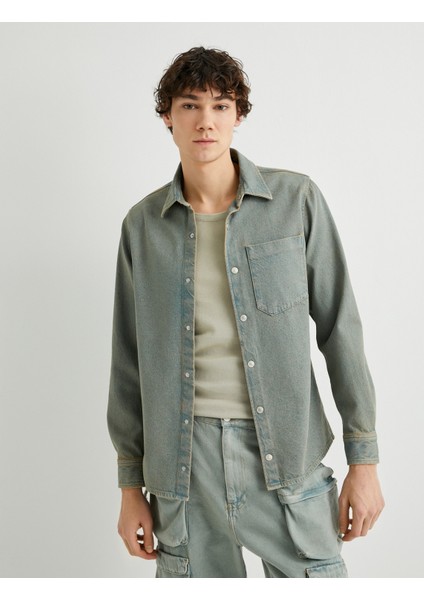 Kot Gömlek Ceket Oversize Çıtçıt Düğmeli Cep Detaylı modelleri