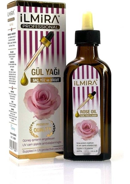 Gül Yağı Saç Yüz ve Vücut Yağı Rose Oil Hair Face Body 100 ml