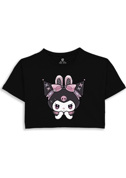 EZ Design Kuromi Baskılı Crop Tshirt