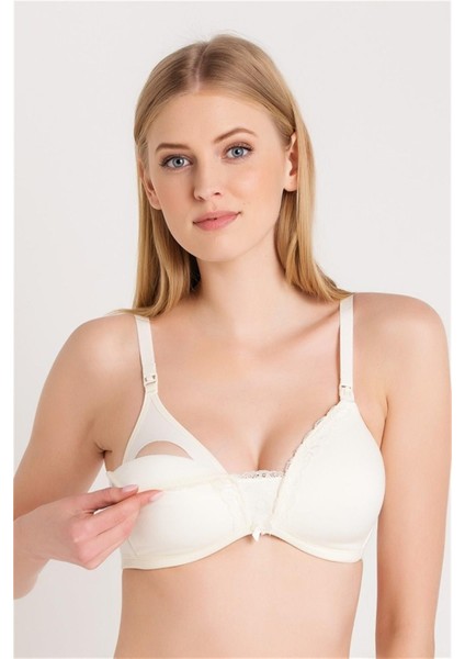 Kadın Ekru İnce Süngerli Emzirme Sütyeni C5T7N6O1