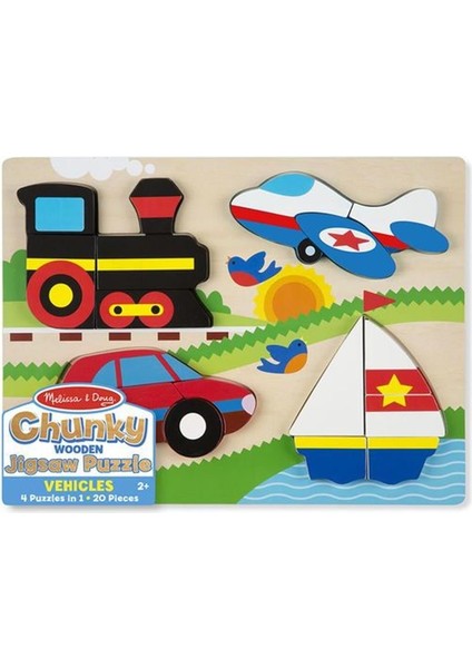 Melissa & Doug Ahşap Tombul Parçalı Yapboz - Araçlar