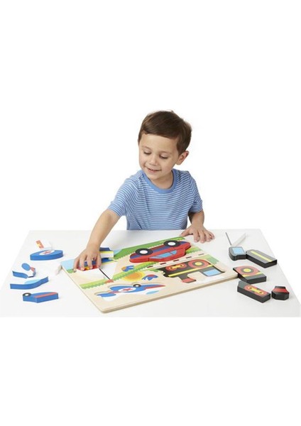 Melissa & Doug Ahşap Tombul Parçalı Yapboz - Araçlar