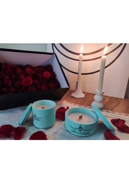 T&P Candle Kokulu Soya Wax Mum Beton Saksılı Mum 2'li set