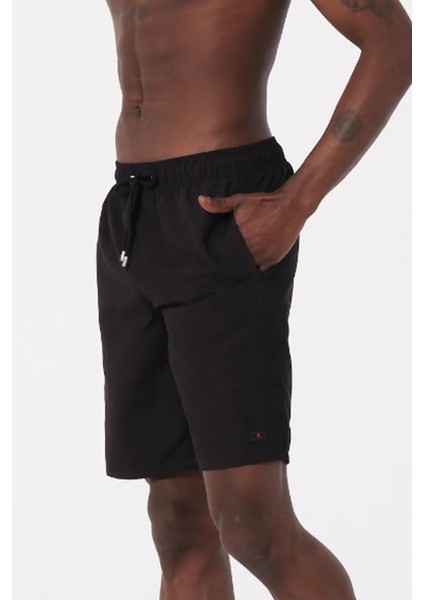 Siyah Uzun Boy Basic Model Su Itici Özellikli Düz Renk Erkek Plaj Deniz Şort Mayo - 2206-SIYAH modelleri