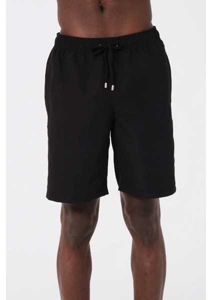Siyah Uzun Boy Basic Model Su Itici Özellikli Düz Renk Erkek Plaj Deniz Şort Mayo - 2206-SIYAH fırsatları