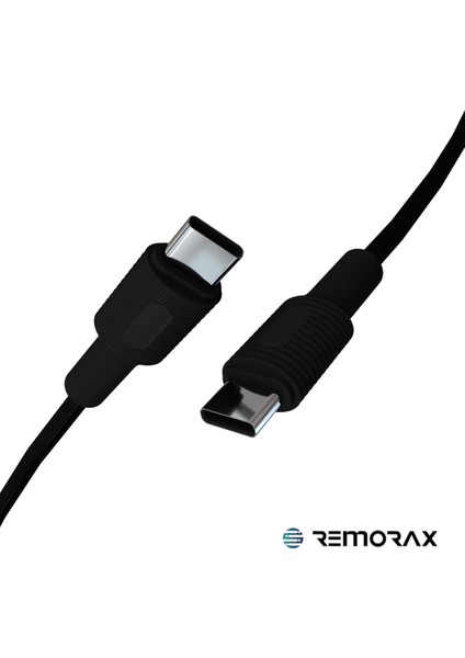 Coral Type C-C, 120 Cm, 60 Watt Power Delivery, Siyah Kablo + Siyah/Siyah Uçlar