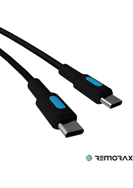 Coral Type C-C, 120 Cm, 60 Watt Power Delivery, Siyah Kablo + Mavi/Siyah Uçlar modelleri