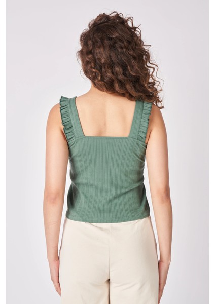 Kadın Dokulu Fırfırlı V Yaka Bluz fırsatları