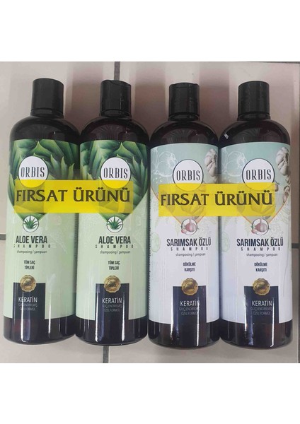 Sarımsaklı Şampuan ve Aloe Vera Görseldeki  4 Adet Gönderim