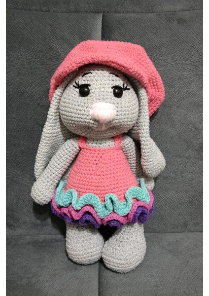 Lotushobievi Amigurumi Sevimli Elbiseli Tavşan 30CM