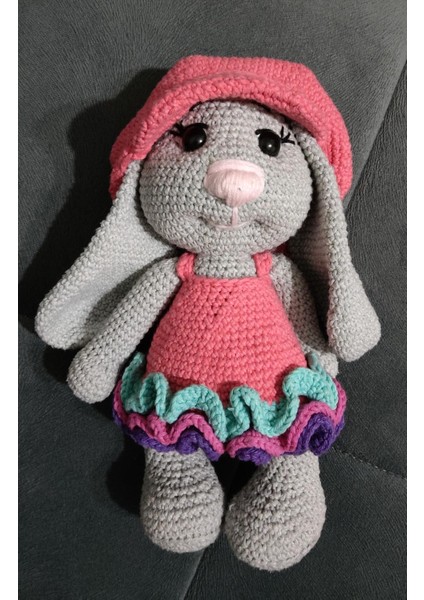 Lotushobievi Amigurumi Sevimli Elbiseli Tavşan 30CM