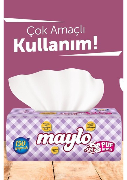 Çek Kullan Pratik Puf Mendil 150 Yaprak x 12 Adet