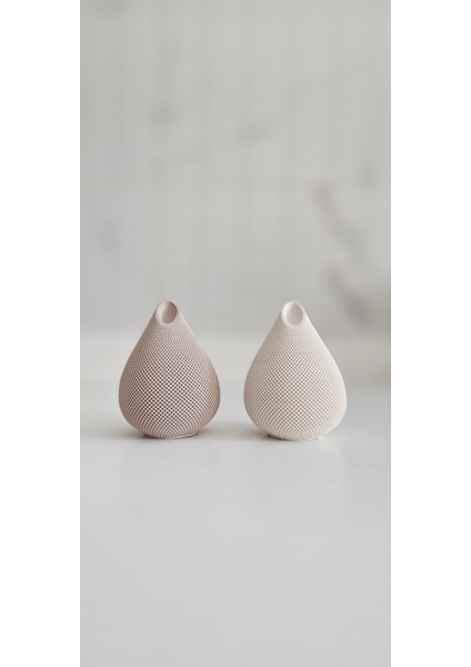 Laurel Wood Beton Dekoratif Model Bohem Su Damlası(KAHVE-BEYAZ)