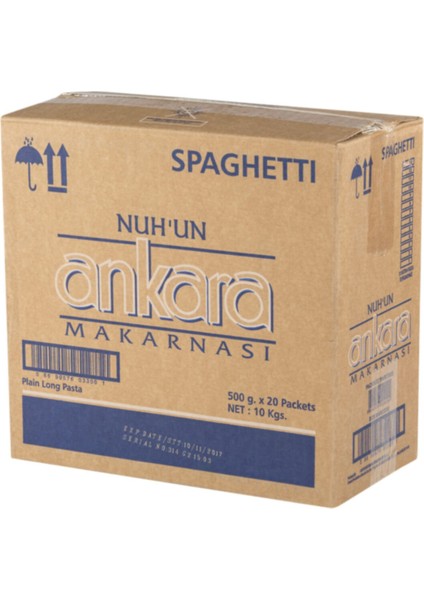 Nuh Un Ankara Spaghetti 500 G 20 Adet