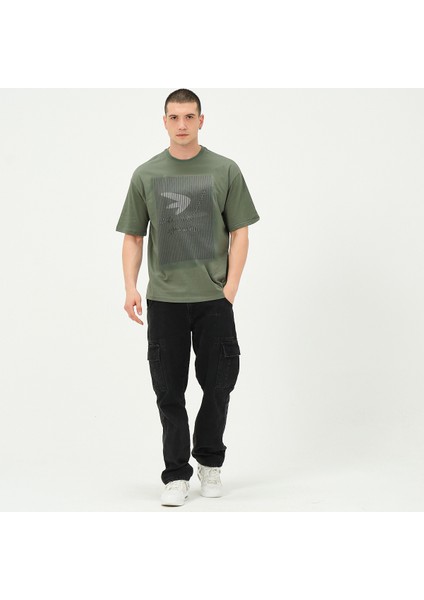 Erkek Baskı Detaylı Oversize T-Shirt