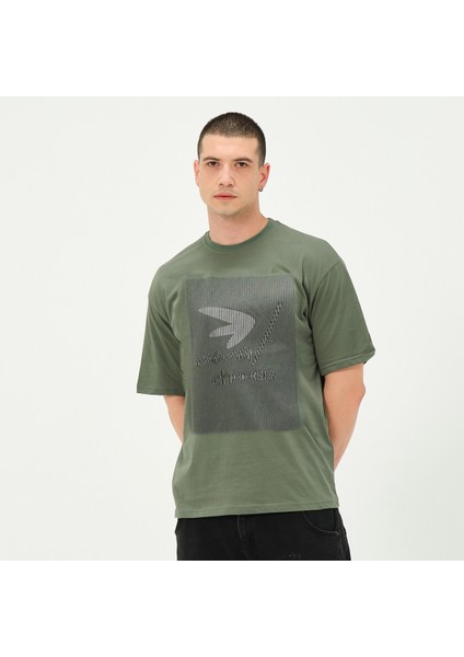 Erkek Baskı Detaylı Oversize T-Shirt