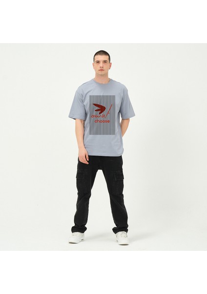 Erkek Baskı Detaylı Oversize T-Shirt
