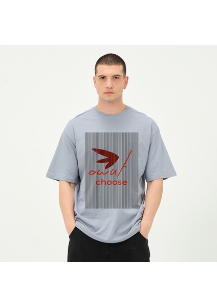Erkek Baskı Detaylı Oversize T-Shirt