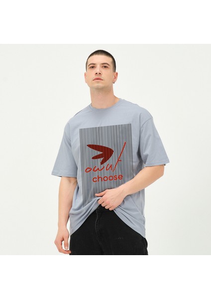 Erkek Baskı Detaylı Oversize T-Shirt