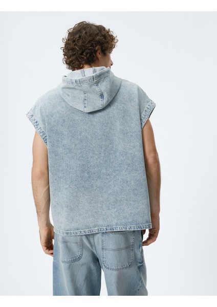 Oversize Kot Ceket Kapşonlu Kolsuz Fermuarlı Cep Detaylı indirimleri