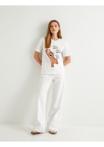 Düz Bol Paça Kot Pantolon Yüksek Bel Cepli Paçaları Kesik - Nora Longer Straight Jeans