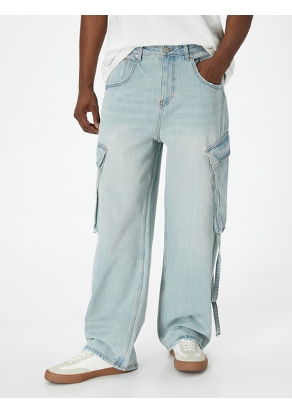 Bol Kot Pantolon Kargo Cepli Düğmeli Geniş Paça modelleri