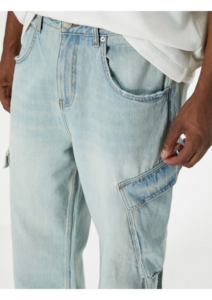 Bol Kot Pantolon Kargo Cepli Düğmeli Geniş Paça indirimleri