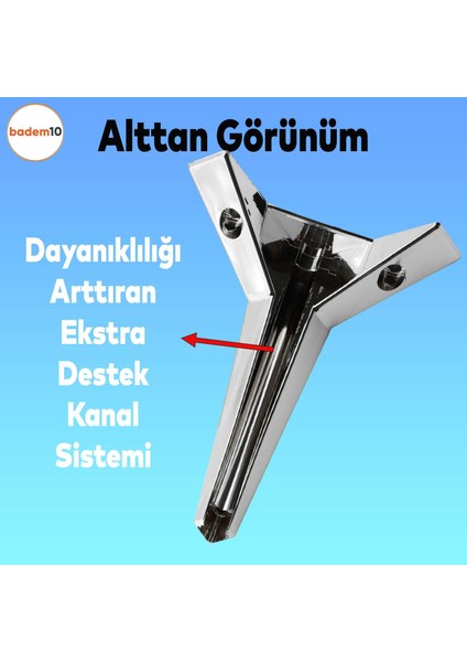 Kale Lüks Mobilya Yükseltici Kanepe Sehpa Tv Ünitesi Koltuk Ayağı Baza Ayakları Krom 23 cm