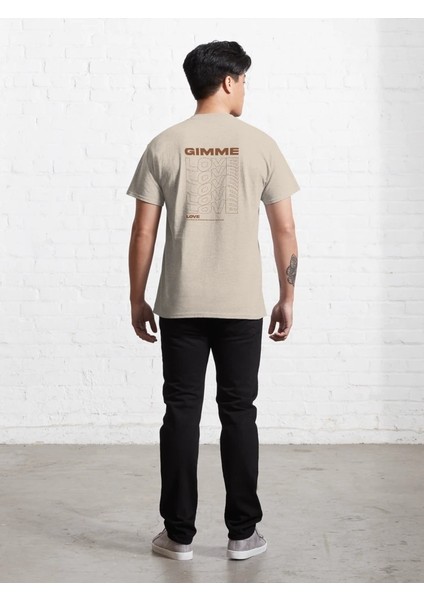 Gimme Love Baskılı Bisiklet Yaka T-Shirt