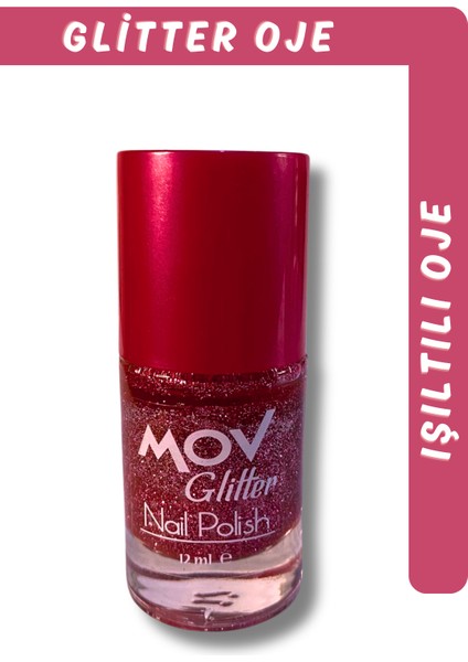 Glitter Simli Oje Pembe No:12