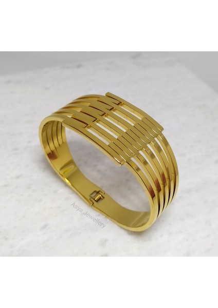 Altılı Kaburga Çelik Kelepçe Bilezik | Düz Model modelleri