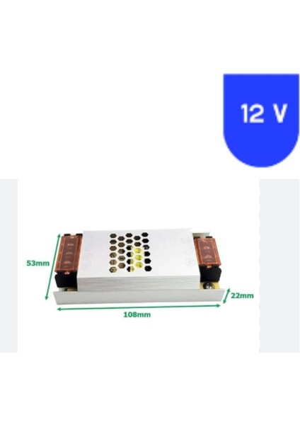 12 Volt 5 Amper Ultra İnce Slim Metal Kasa Eco Model Trafo