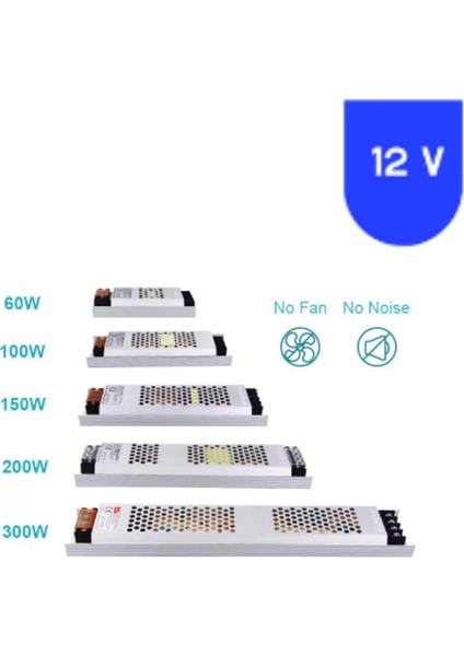 12 Volt 16.5 Amper Ultra İnce Slim Metal Kasa Eko Model Trafo fiyatları