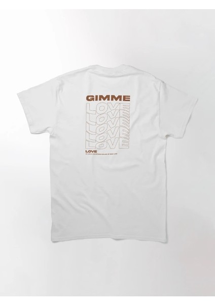 Gimme Love Baskılı Bisiklet Yaka T-Shirt