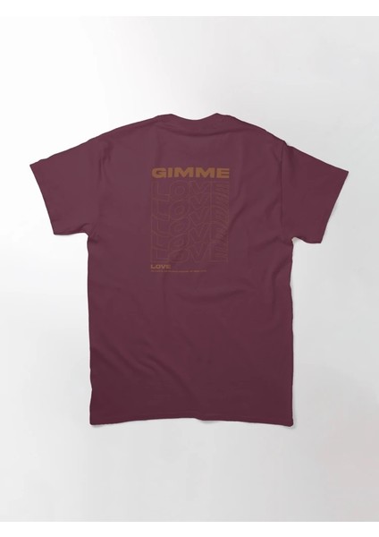 Gimme Love Baskılı Bisiklet Yaka T-Shirt