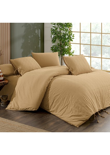 Dante Nakışlı Naturel Nevresim Çift Kişilik Nevresim Takımı