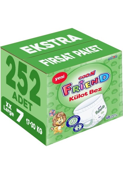 Friend Külot Bebek Bezi Beden:7 (17-30KG) Xx Large 252 Adet Ekstra Fırsat Pk