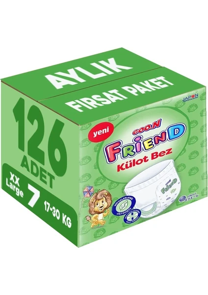 Friend Külot Bebek Bezi Beden:7 (17-30KG) Xx Large 126 Adet Aylık Fırsat Pk