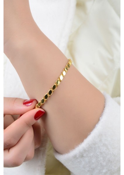 Istanbul Zinciri Yatırımlık Iri Pullu Bileklik 22 Ayar