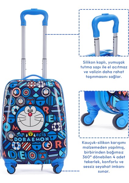 Roys Joys Doraemon Mavi Erkek Çocuk Valizi Bavul